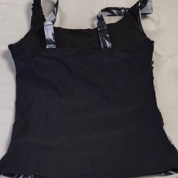 Black and White Palm Tree Tankini Set -M - Picture 4 of 6